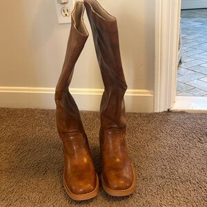 Stylish Brown Leather Knee-High Boots